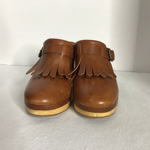 Madewell Shoes - Madewell Chestnut Brown Womens Mule Slip On Shoe Leather Block Heels Size 9.5